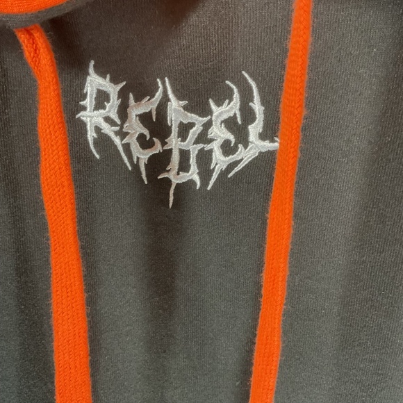 Rebel Vengeance Skeleton Napolean Stitched Hoodie Sweatshirt Men's M Black - Picture 4 of 6